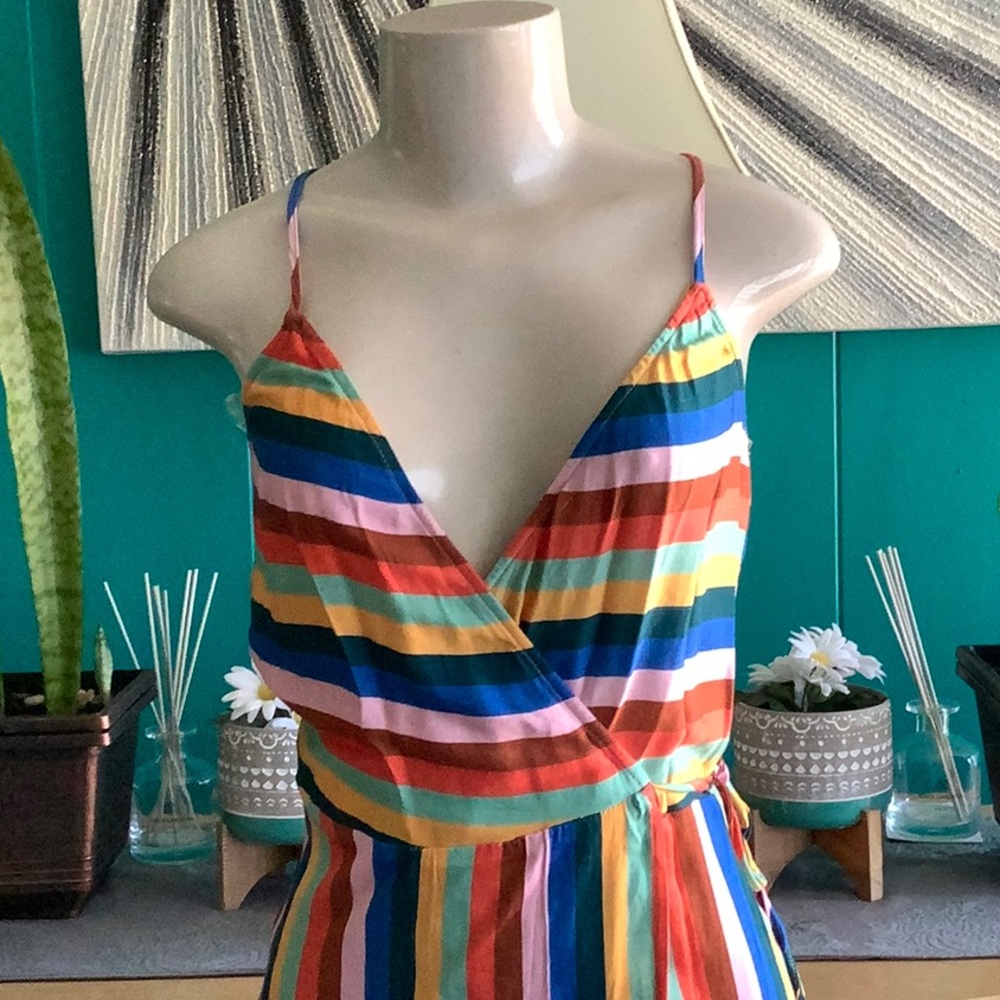 THE BIKINI LAB cross back dress stripe XS